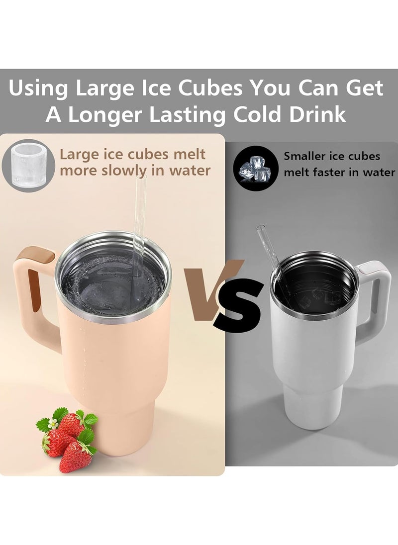 Ice Cube Tray for Stanley Cup, Silicone Ice Cube Maker with Lid, Silicone Ice Cube Mould, Ice Cube Tray with Lid for Chilling Cocktails, Whiskey, Drinks, Coffee, Ice Drinks, Juice（GRAY）