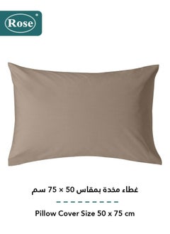 Rose Rose Luxurious Plain Fitted Sheet with Deep Pockets and Pillow Case, Bed Sheet 2-Pieces Set, Soft & Cozy Microfiber Breathable and Cooling, Extra Twin Size 120x200+38 cm, Mocha  - Image 4