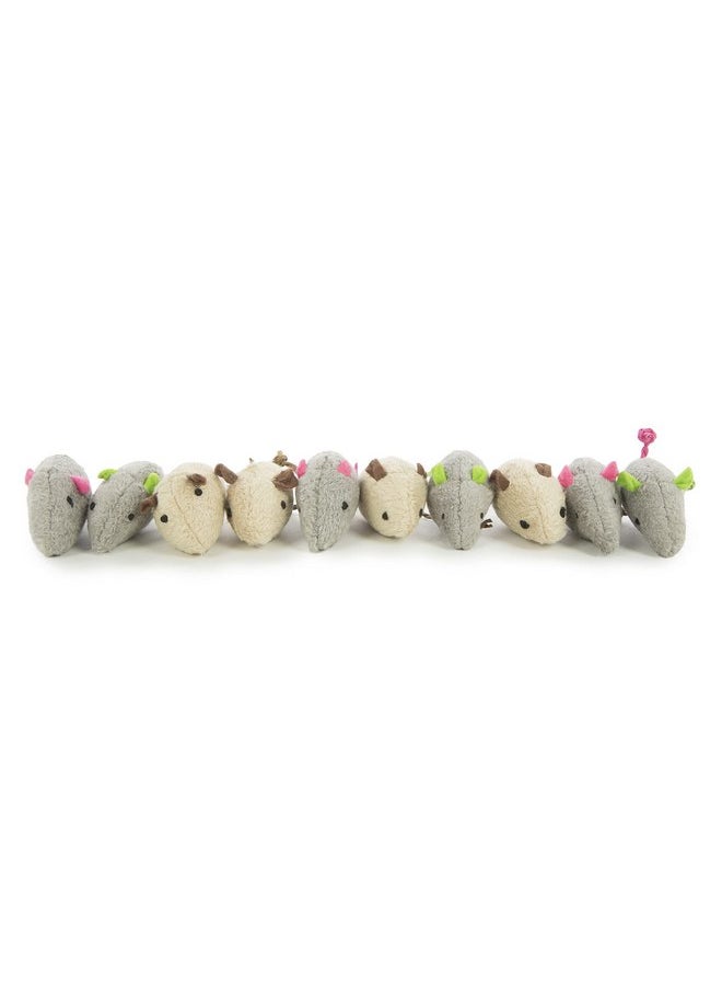 SmartyKat - SmartyKat Skitter Critters Value Pack Catnip Cat Toys - Gray/Cream, Set of 10 - Image 1