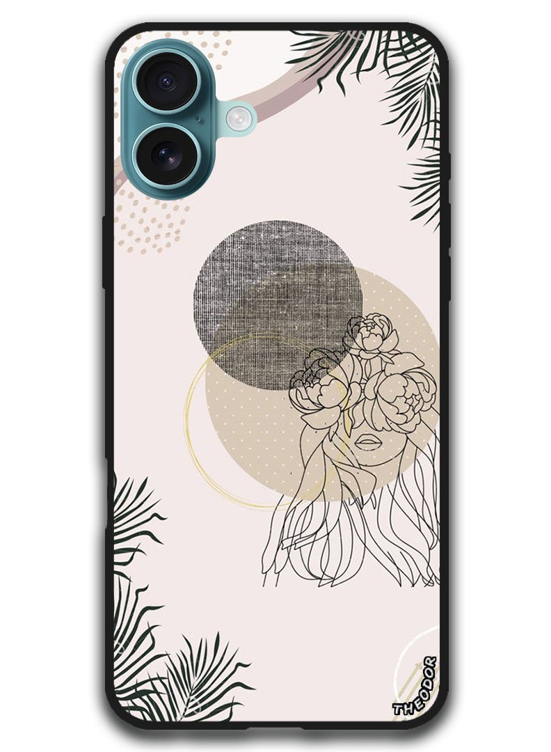 Theodor Protective Case Anti Scratch Shock Proof Bumper Cover For iPhone 16 (6.1)-inch Minimalist woman  - Image 1