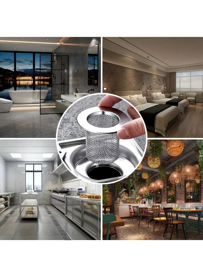 Silvery Grey Stainless Steel Kitchen Sink Strainer Drain Filter Food Catcher - Image 3