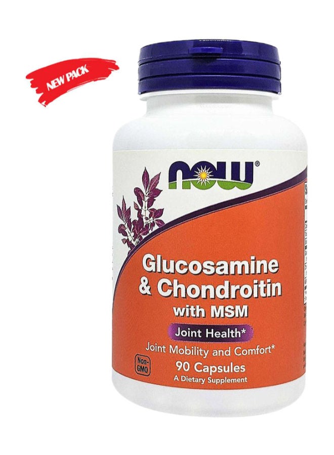 now كبسولات الجلوكوزامين وكوندرويتين مع MSM 90 حبة - Image 2