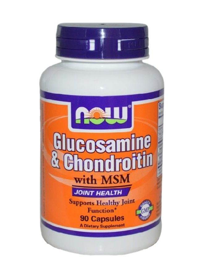 now كبسولات الجلوكوزامين وكوندرويتين مع MSM 90 حبة - Image 1