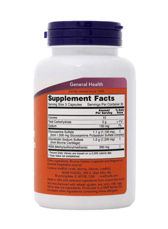 now كبسولات الجلوكوزامين وكوندرويتين مع MSM 90 حبة - Image 3