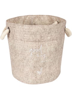 Devigo Round Multi-Purpose Organizer Basket Organizer Box with Felt Handle 19X17 
