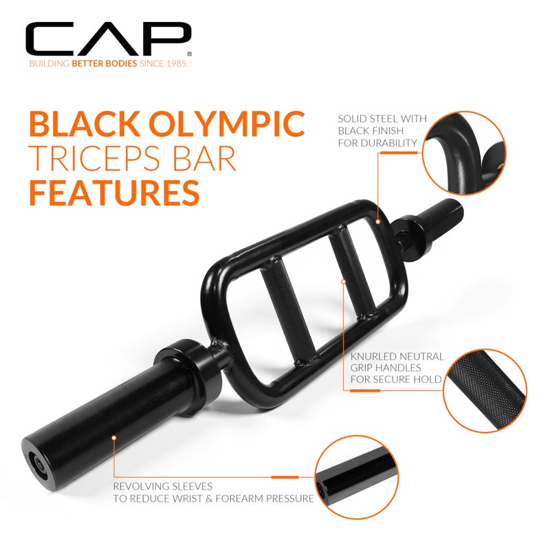 CAP Barbell 34" Olympic Triceps Bar, Black (OBIS-34SB) - Image 3