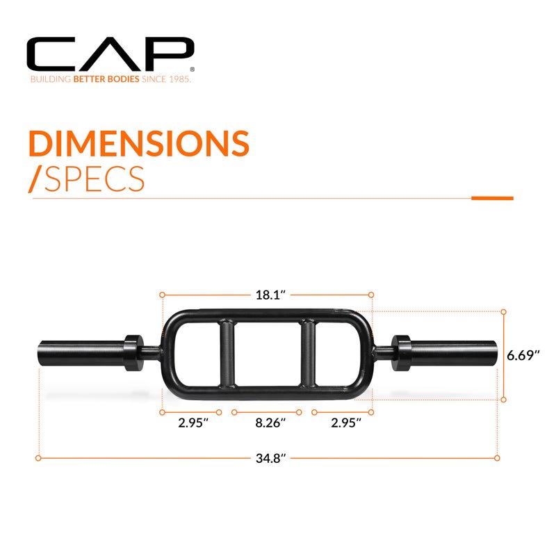 CAP Barbell 34" Olympic Triceps Bar, Black (OBIS-34SB) - Image 4