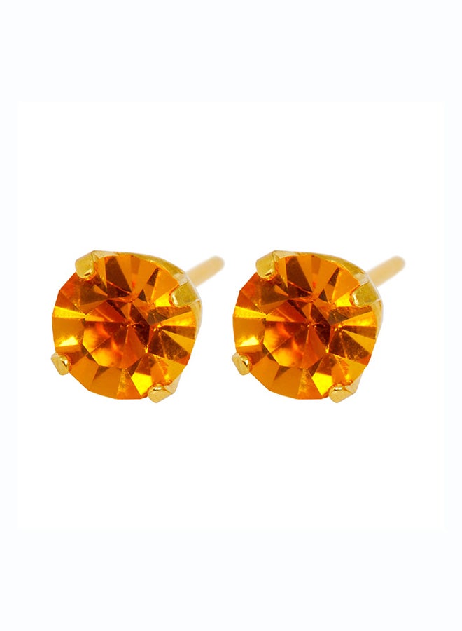 Caflon Fashion Sense Gold Plated | Topaz Tiffany Earring - 5 Mm
