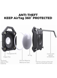 Hihonor 2 Pack Waterproof Airtag Holder, Air Tag Keychain, Anti-Theft Protective Tracker Case with Key Ring for Apple Air Tags, IP68 Airtags Case for Men's Wallet Luggage, Keys, Bags, Dog Pet Collar  - Image 4