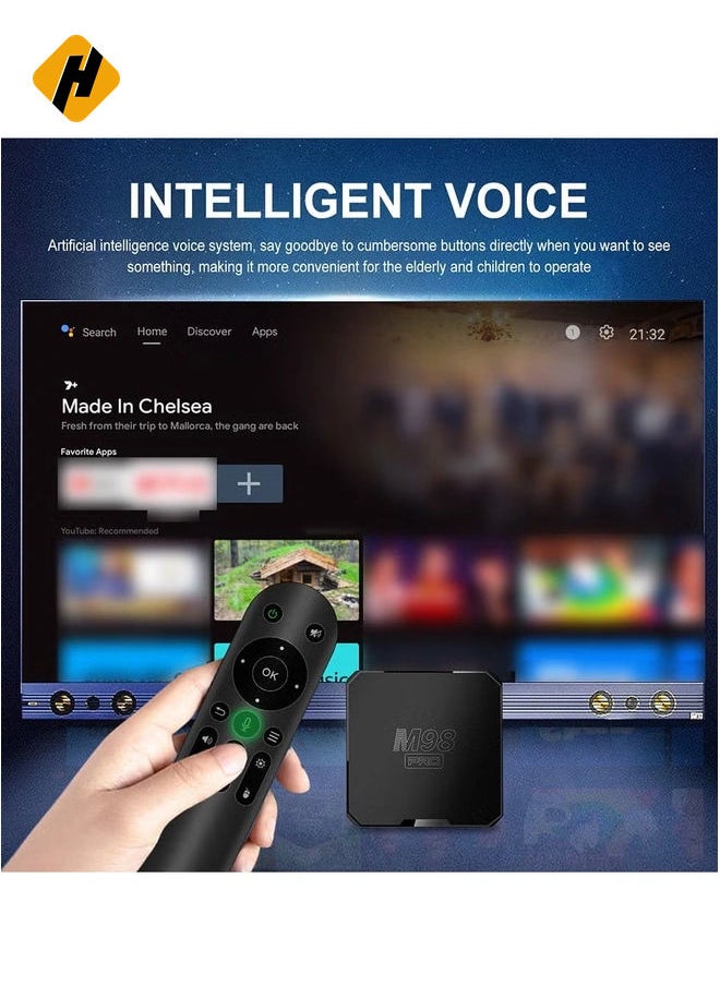 HuHa - M98 PRO Android TV Box, Android 10 Support 4K HDR Smart Streaming Media Player(16GB) - Image 1