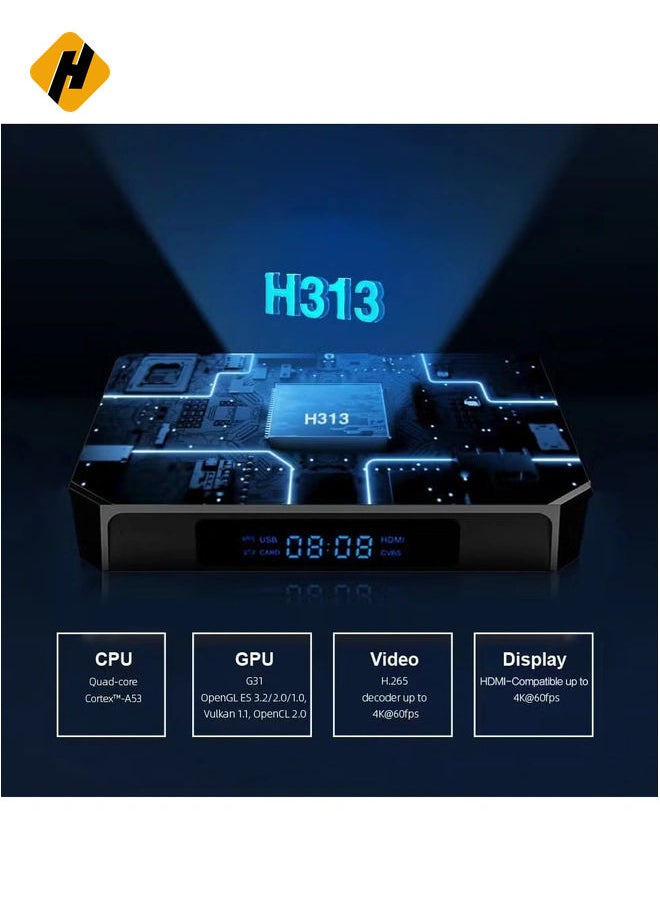 HuHa - M98 PRO Android TV Box, Android 10 Support 4K HDR Smart Streaming Media Player(16GB) - Image 1