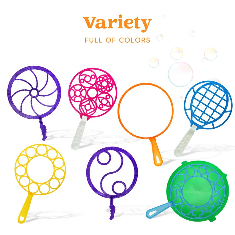 JOYIN Big Bubble Wands Set Bulk for Kids Summer Outdoor Activity Party Favors, 18 Pcs Giant Bubble Maker with Tray, 12" Large, 6 Pcs Solution Suitable for All Age People - Image 3