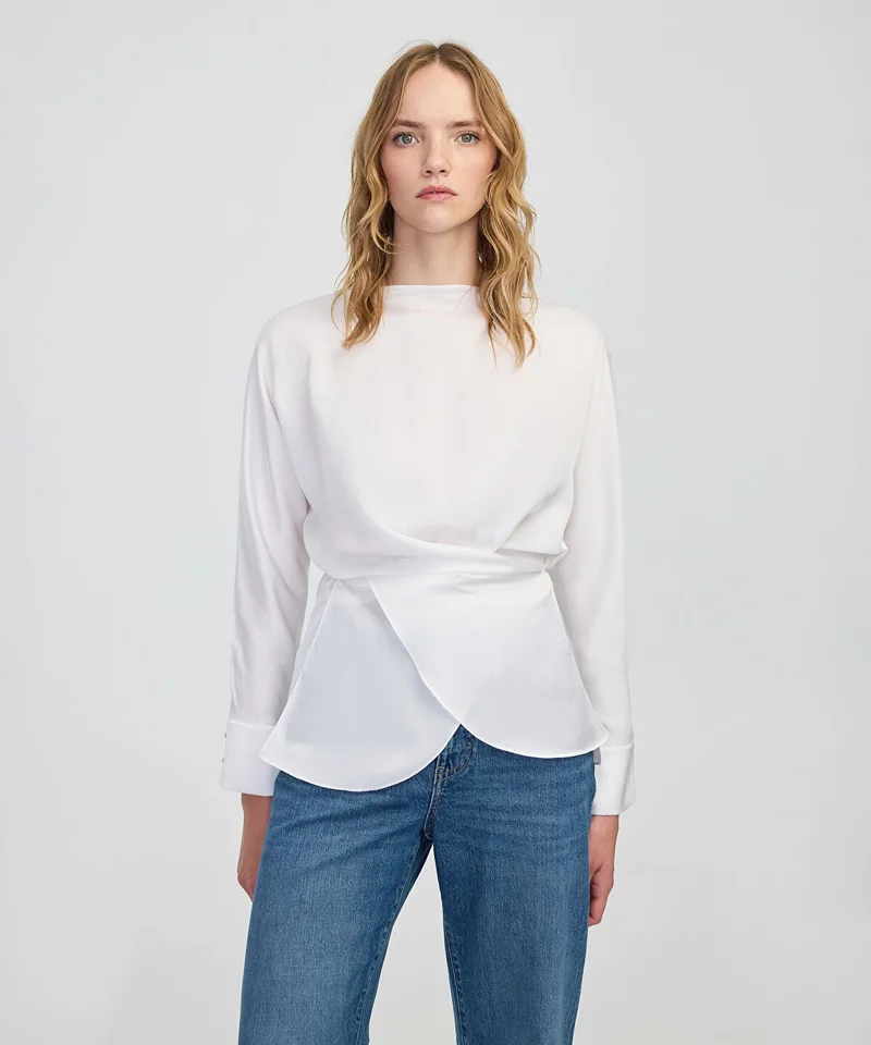 ابيكول Satin-Effect Wrap Blouse