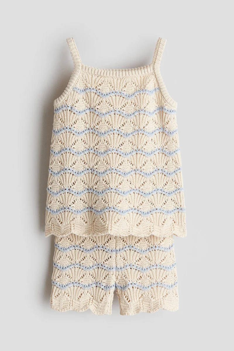 H&M 2-piece pointelle-knit cotton set