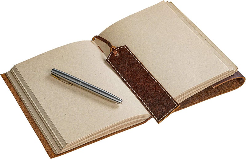 HLC Leather Journal Notebook - Rustic Handmade Vintage Leather Bound Journals for Men and Women - Leather Craft Unlined Paper 300 Pages, Leather Book Diary Pocket Notebook, Diary To Write In (5" x 7") - Image 3