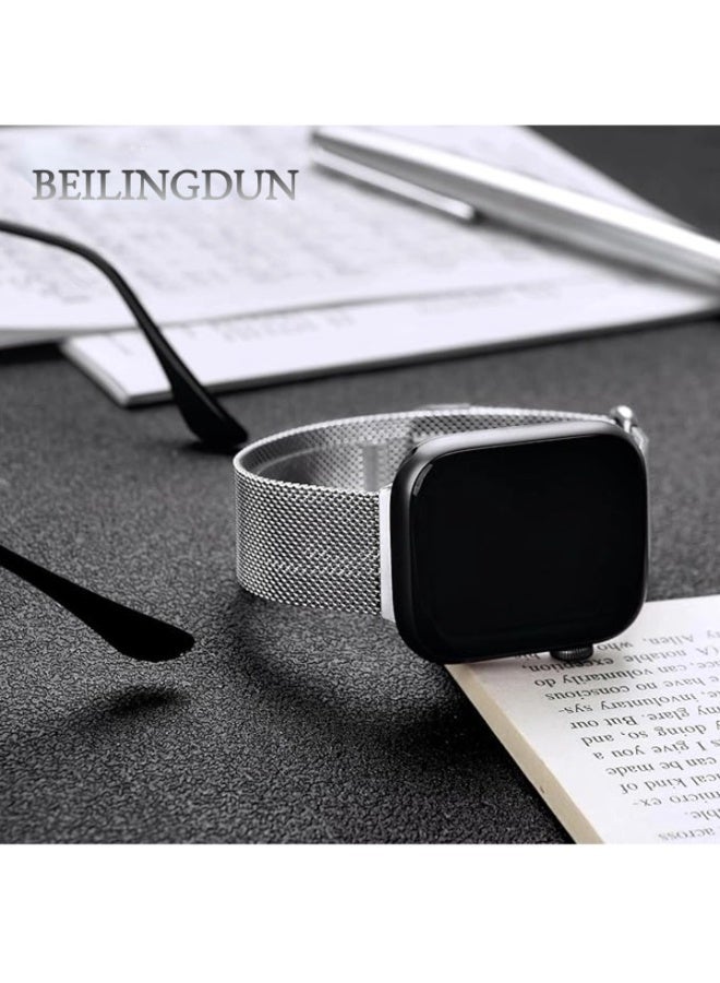 BEILINGDUN Compatible with Apple Watch Strap 49mm 46mm 45mm 44mm 42mm 41mm 40mm 38mm Women Men, Milanese Loop Apple Watch Band Ultra 3/2/1 SE3/2/1 iwatch Series 11 10 9 8 7 6 5 4 3 2 1 - Image 2