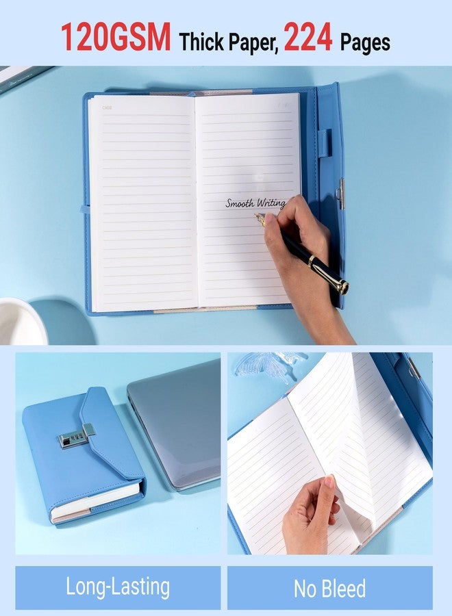 CAGIE Diary with Lock for Women, Full Wrap-around Privacy Journal Gifts for Girls, 120 GMS 224 Pages Thick Lined Notebook with Lock, 5.9 x 7.9 Inch - Image 3
