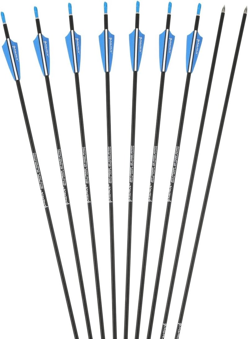 PANDARUS Archery Carbon Arrows 28-Inch Safety Beginner's Target Practice for Compound & Recuve Bow - (Pack of 12) - Image 2