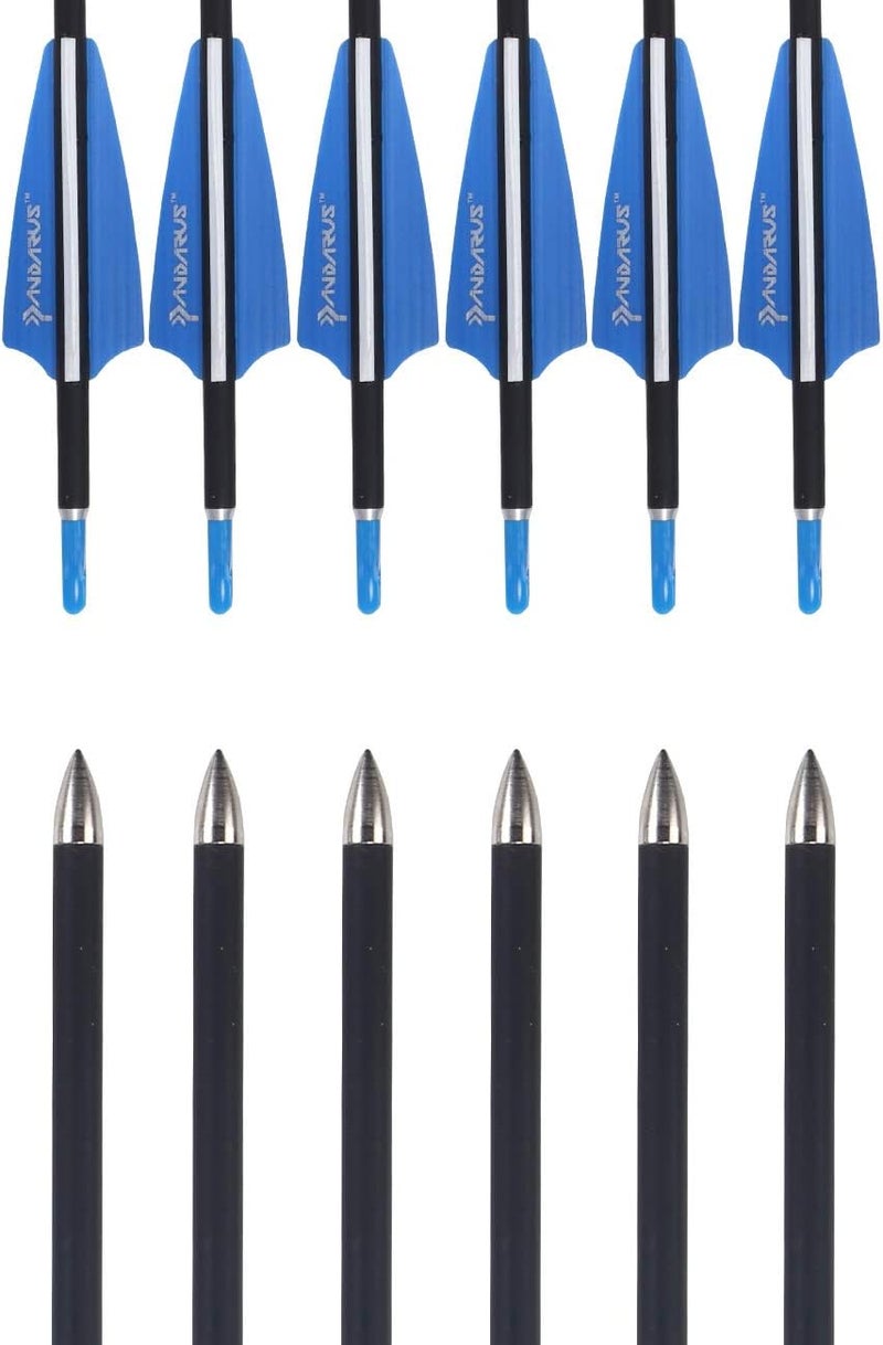 PANDARUS Archery Carbon Arrows 28-Inch Safety Beginner's Target Practice for Compound & Recuve Bow - (Pack of 12) - Image 1