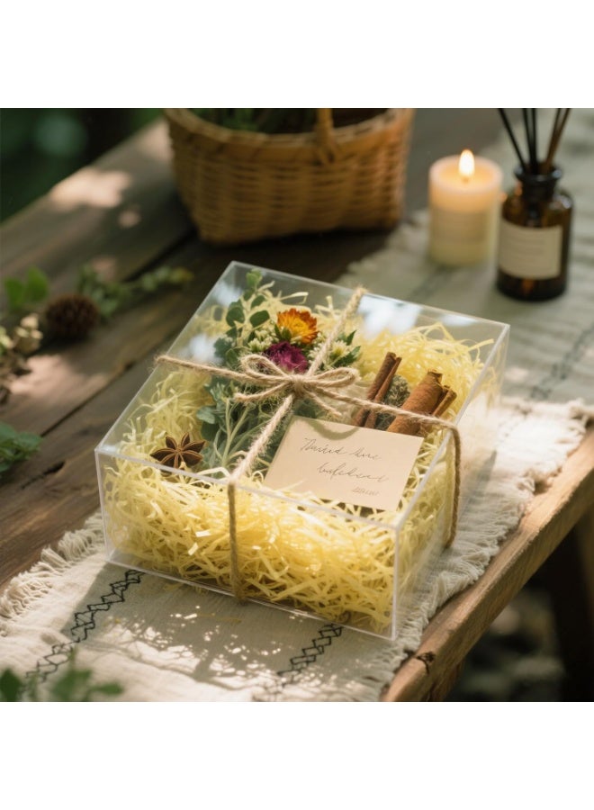 Raffia Paper Shreds Strands Eco Friendly Shredded Crinkle Confetti Crinkle Cut Paper Filling Shredded Paper for Hamper Ramadan Gifts Box Filling (Light Yellow)100g - Image 3