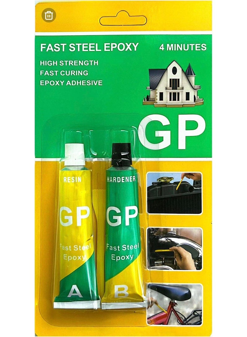 جي بي مناسب للسيارات وأعمال الصيانة المنزلية اليومية، GP Fast Steel Epoxy، وهو لاصق إيبوكسي ثنائي المكونات مصمم لإجراء إصلاحات سريعة على المعادن والمواد الأخرى. - Image 2
