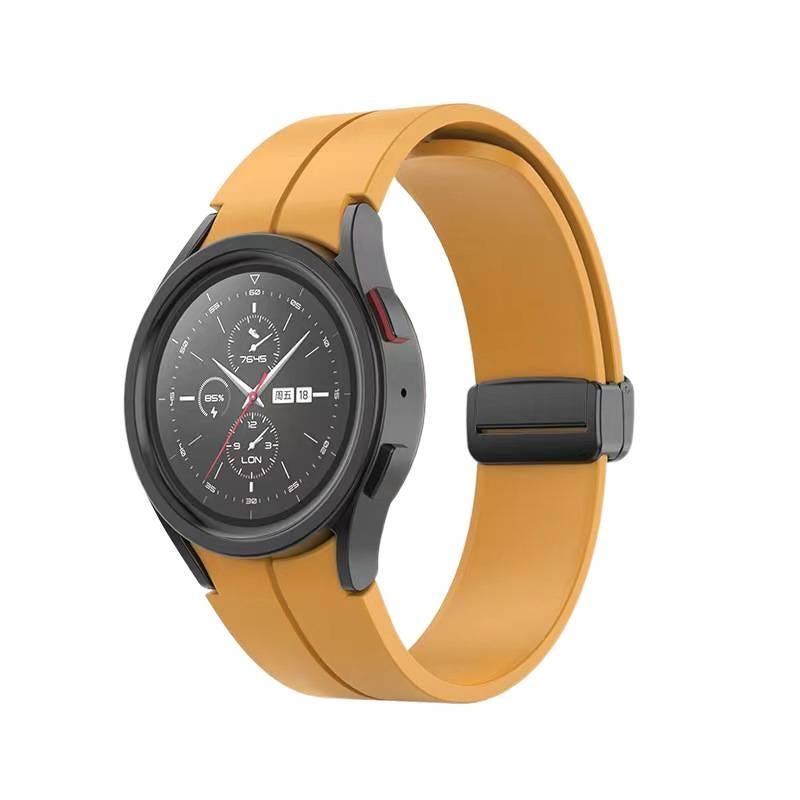 سوار ساعة ذكية رياضي من السيليكون متوافق مع Samsung Galaxy Watch 5 بملاءمة قابلة للتعديل وحزام ناعم للاستبدال اليومي باللون أحمر قابل للتعديل - Image 2