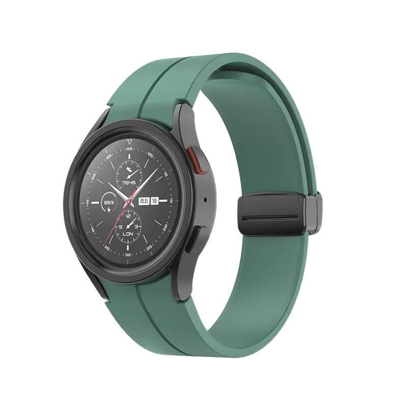 سوار ساعة ذكية رياضي من السيليكون متوافق مع Samsung Galaxy Watch 5 بملاءمة قابلة للتعديل وحزام ناعم للاستبدال اليومي باللون أحمر قابل للتعديل - Image 4