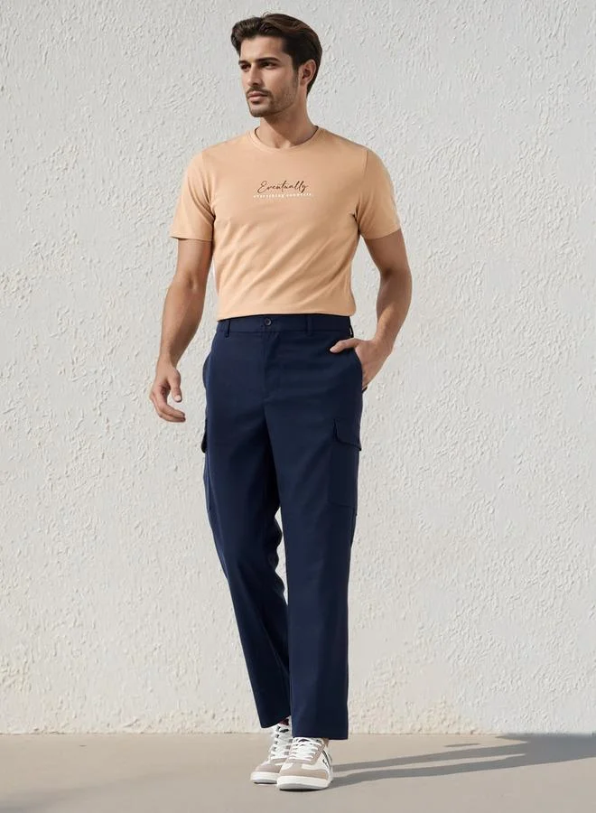 Iconic Iconic Men Slim Fit Crew Neck Short Sleeves Printed T-shirt