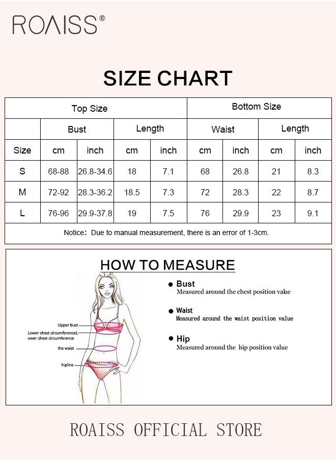 roaiss Tartan Lingerie Set with Tie for Women Girls College Style Comfy and Soft Ladies Cute Waistless Top and Strappy Plaid Skirt Sets  - Image 2