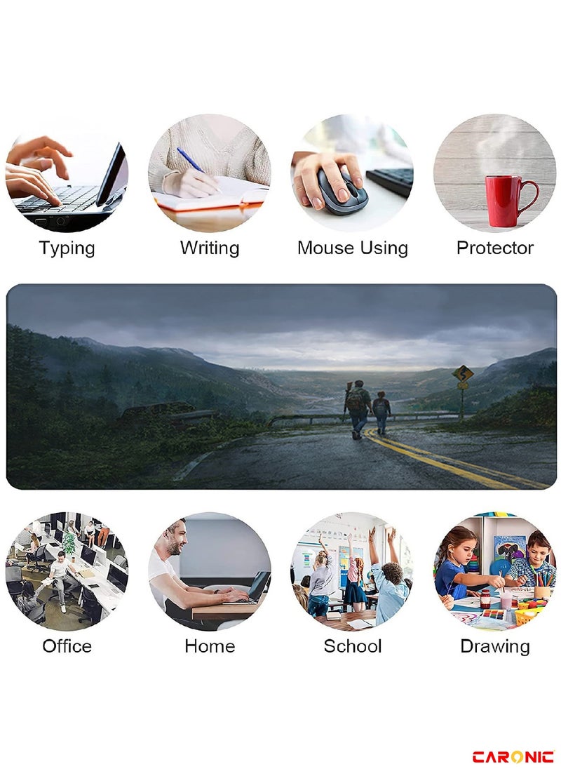 CARONIC - Large Gaming Mouse Pad with Superior Micro Weave Cloth Extended Desk Mousepad with Stitched Edges Non-Slip Base Water Resist Keyboard Pad For Gamer And Office Home TLO 23 - Image 1