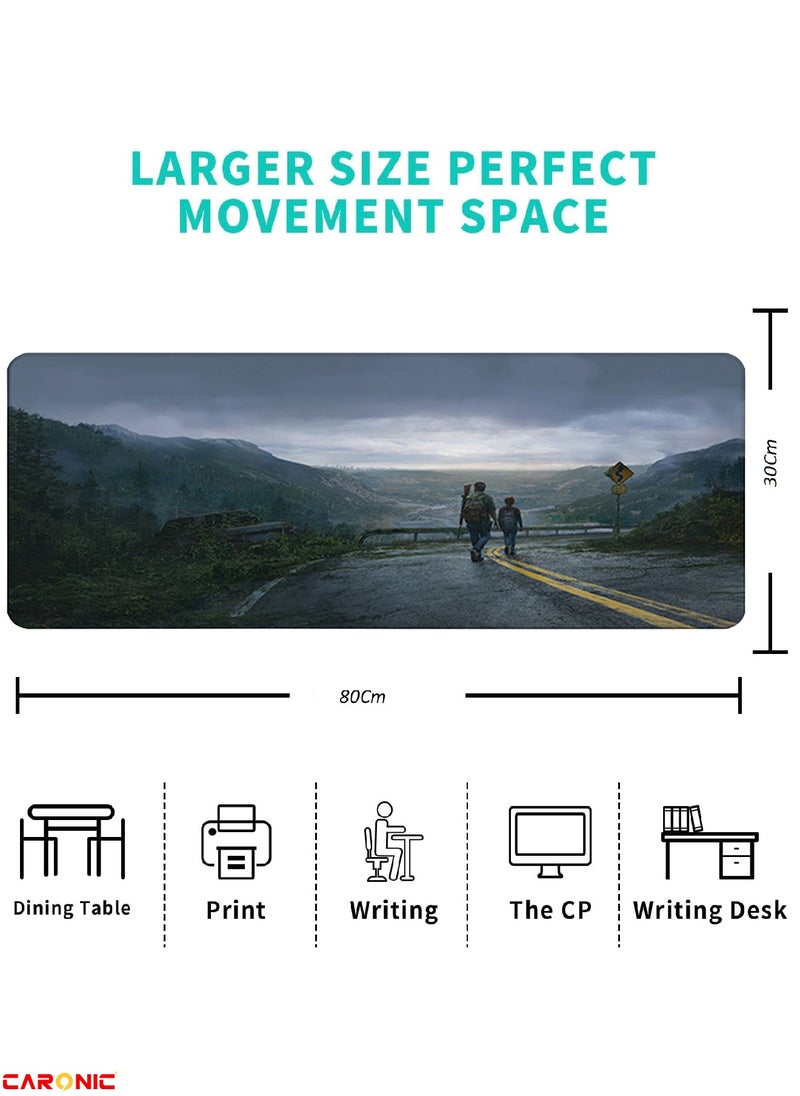CARONIC - Large Gaming Mouse Pad with Superior Micro Weave Cloth Extended Desk Mousepad with Stitched Edges Non-Slip Base Water Resist Keyboard Pad For Gamer And Office Home TLO 23 - Image 1