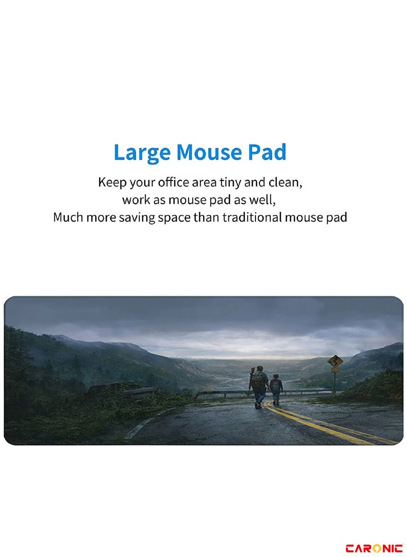 CARONIC - Large Gaming Mouse Pad with Superior Micro Weave Cloth Extended Desk Mousepad with Stitched Edges Non-Slip Base Water Resist Keyboard Pad For Gamer And Office Home TLO 23 - Image 1