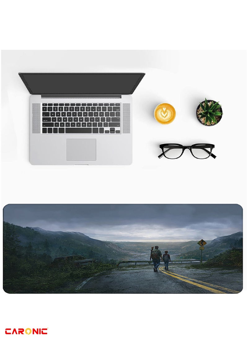 CARONIC - Large Gaming Mouse Pad with Superior Micro Weave Cloth Extended Desk Mousepad with Stitched Edges Non-Slip Base Water Resist Keyboard Pad For Gamer And Office Home TLO 23 - Image 1