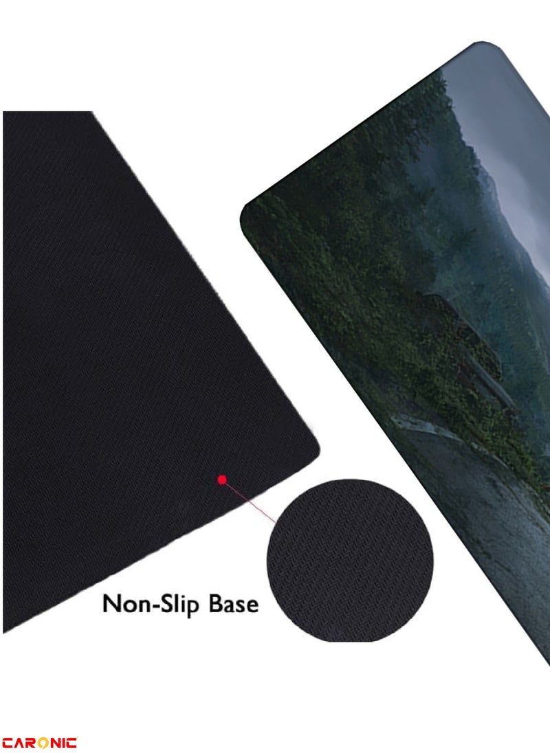CARONIC - Large Gaming Mouse Pad with Superior Micro Weave Cloth Extended Desk Mousepad with Stitched Edges Non-Slip Base Water Resist Keyboard Pad For Gamer And Office Home TLO 23 - Image 1