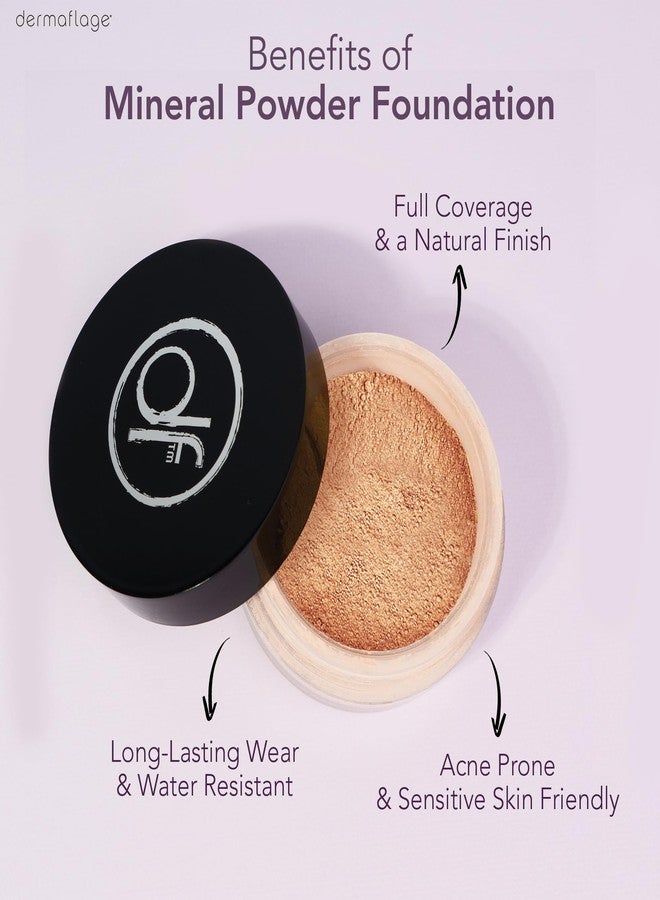 Dermaflage Mineral Powder Foundation - Full Coverage, Talc-Free & Lasting Matte Finish - Natural Ingredients with Antioxidants - Safe for Sensitive Skin & Made in USA - Bronze Medium - Image 4