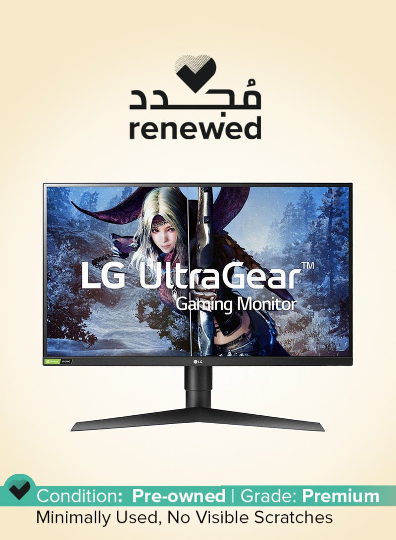 LG Renewed - 27" Ultragear QHD Nano IPS Gaming Monitor - 144Hz Black - Image 1
