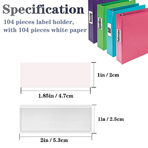 ELEMGULY Self Adhesive Label Holders, ELEMGULY 104 Pack Adhesive Shelf Tag Shelf Label Holder Clear Pocket Holder with Paper for Supermarket, Bookshelf, Kitchen (2 x 1 Inch) - Image 2