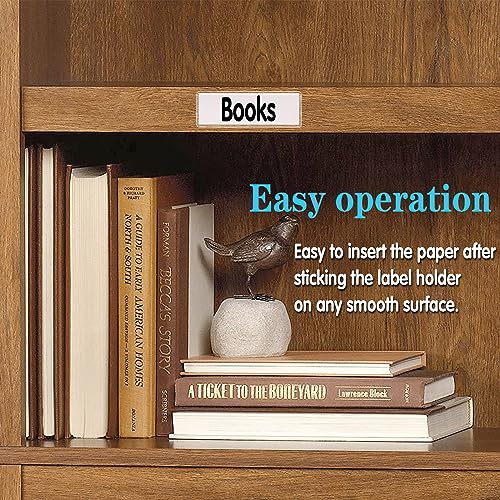 ELEMGULY Self Adhesive Label Holders, ELEMGULY 104 Pack Adhesive Shelf Tag Shelf Label Holder Clear Pocket Holder with Paper for Supermarket, Bookshelf, Kitchen (2 x 1 Inch) - Image 3