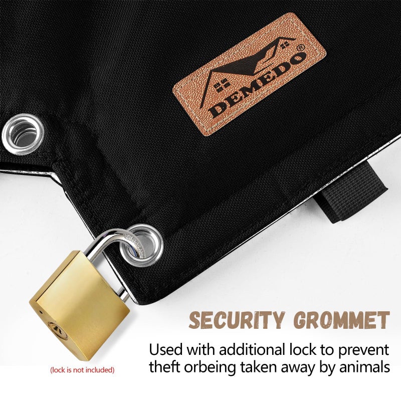 DEMEDO Backflow Preventer Insulation Cover - Backflow Pressure Vacuum Breaker Cover - Insulated Backflow Cover Pouch for Irrigation Back Flow Sprinkler Valves in Winter or Sun Exposure (13â€W x 12â€H, Black) - Image 4