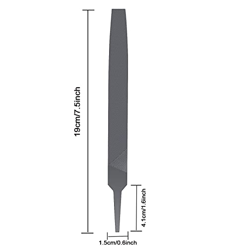 Hatonseyan 6-inch Flat Medium Cut File Double Cut Teeth High Carbon Steel Hand File Single Cut Hardened Without Handle Ideal for Wood, Metal, Plastic - Image 2