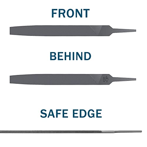 Hatonseyan 6-inch Flat Medium Cut File Double Cut Teeth High Carbon Steel Hand File Single Cut Hardened Without Handle Ideal for Wood, Metal, Plastic - Image 3
