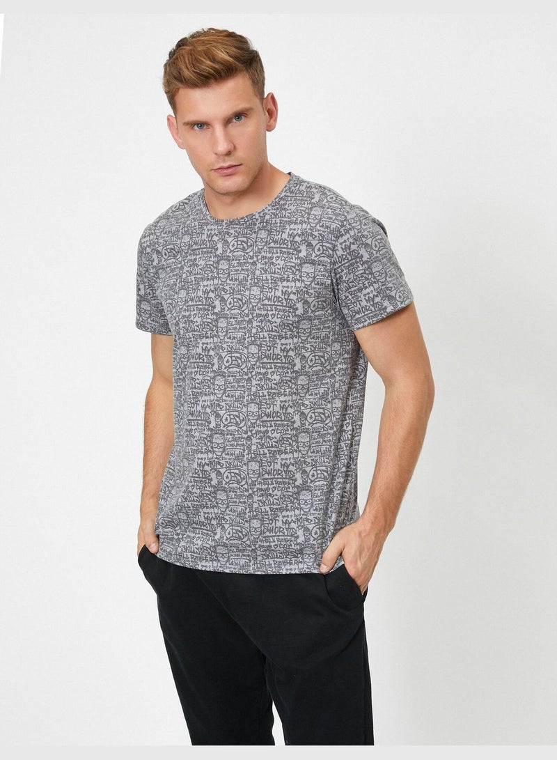 KOTON Short Sleeve The Simpsons Licensed Printed T-Shirt  - Image 1
