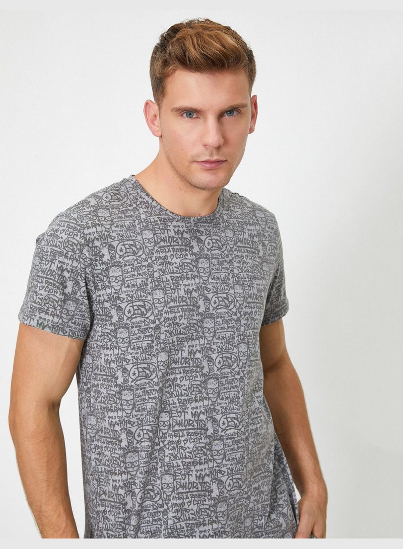 KOTON Short Sleeve The Simpsons Licensed Printed T-Shirt  - Image 2