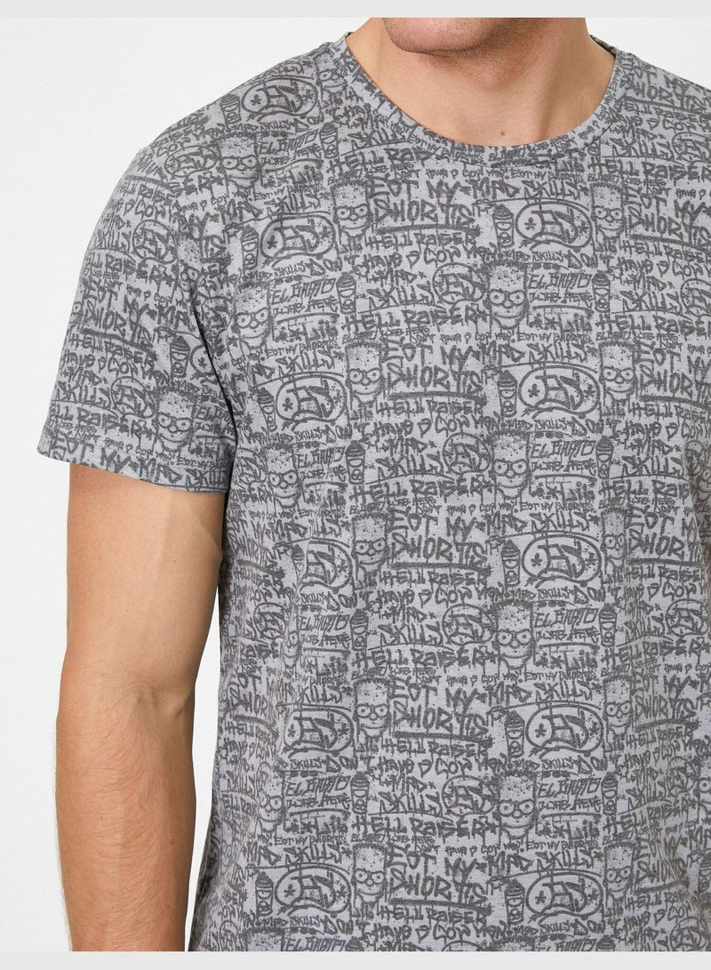 KOTON Short Sleeve The Simpsons Licensed Printed T-Shirt  - Image 5