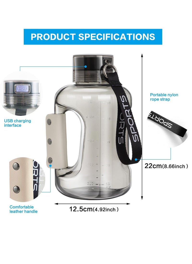 Excefore - Hydrogen Water Bottle, 1.5L Hydrogen Water Generator with SPE/PEM Technology, Portable Food Grade Material Sports Water Bottle with Handle, 2500PPD Pure Hydrogen Rich Concentration - Image 1