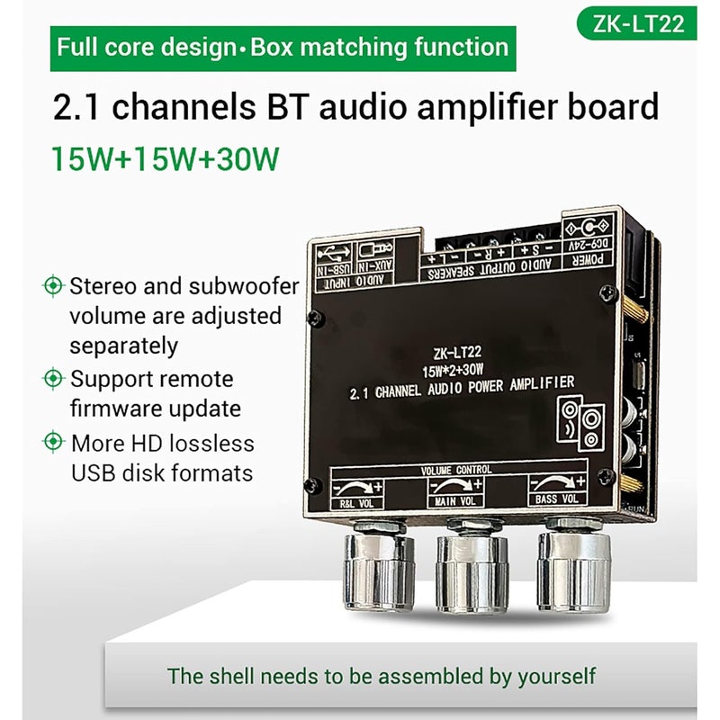 FTVOGUE 2 1 Channel Audio Amplifier Board With 10 Sound Modes And Stepless Tuning - Image 3