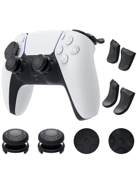 Accessories Kit Bundle for PS5 Compatible with DualSense Controller, Thumb Grips Sticks Joystick + L2 R2 Trigger Extender+D-pad Button for Playstation 5 Controller, Anti-Slip Replacement Parts
