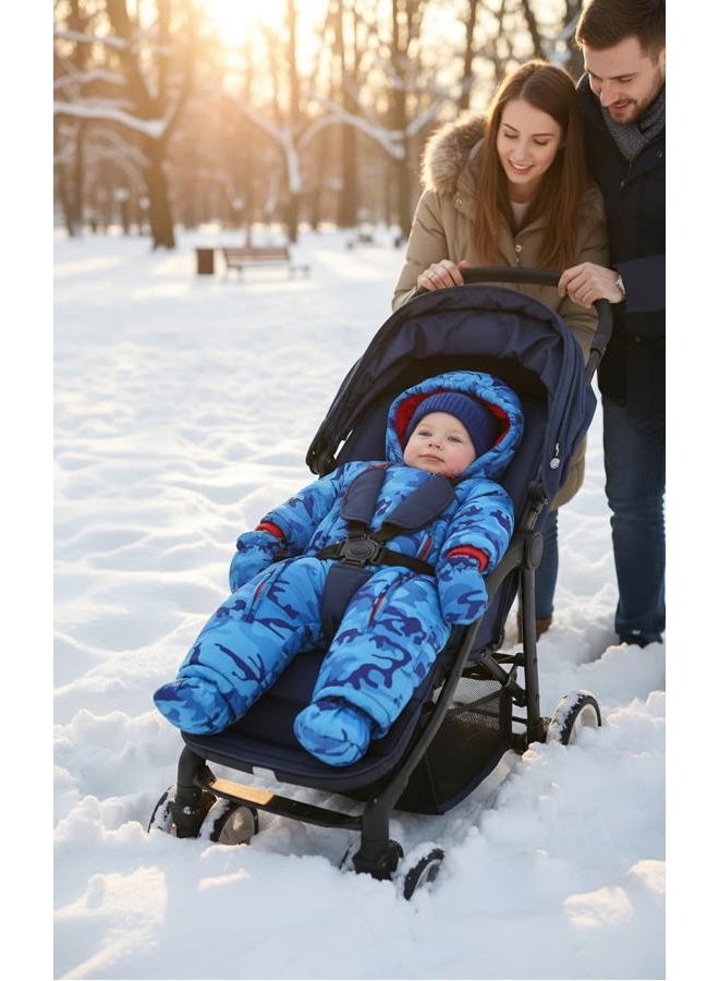 JiAmy Baby Winter Jumpsuit with Hood Boys Snowsuits with Gloves and Booties Warm Clothing Set 18-24 Months - Image 3