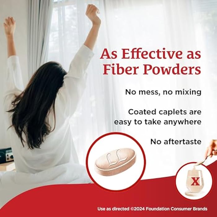 FiberCon Fiber Therapy Coated Caplets, Safe, Simple & Comfortable Insoluble Fiber for Bowel Irregularity, Comfortable Constipation Relief with No Gas or Bloating, 140 Caplets - Image 5
