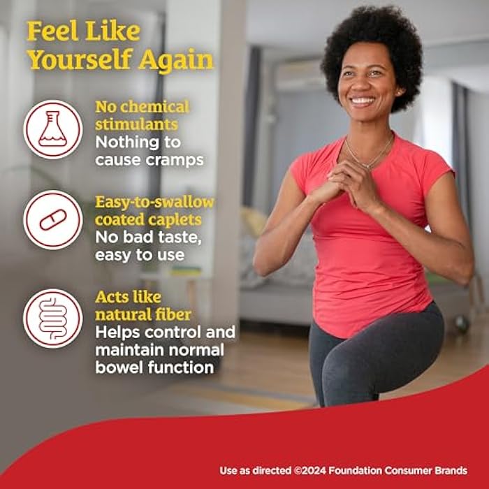 FiberCon Fiber Therapy Coated Caplets, Safe, Simple & Comfortable Insoluble Fiber for Bowel Irregularity, Comfortable Constipation Relief with No Gas or Bloating, 140 Caplets - Image 4